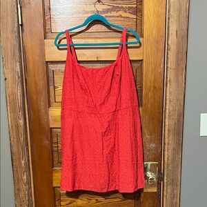 Old Navy Dress Size 2x Lined With Overlay Red/Orange Pockets adjustable straps